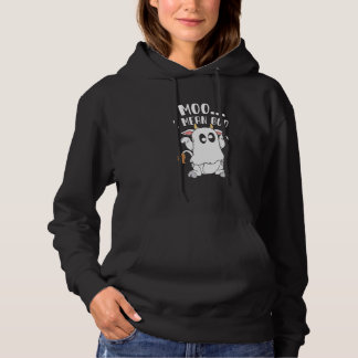Moo I Mean Boo Ghost Cow Halloween Hoodie