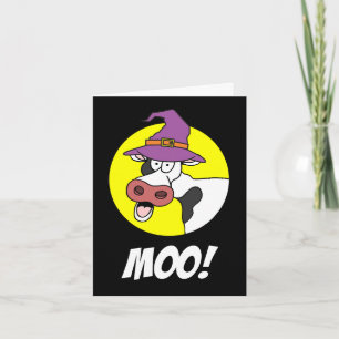 Moo I Mean Boo Halloween Cow Holiday Card