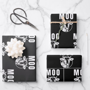 Moo I'm A Cow Funny Farm Wrapping Paper Sheets