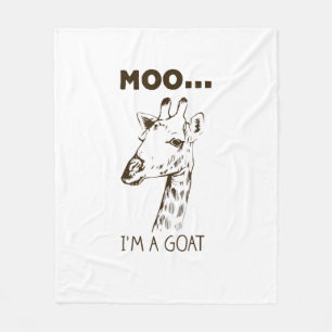 Moo I'm A Goat Funny Graphic Giraffe Vintage Fleece Blanket