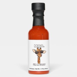 Moo I'm A Goat Giraffe Lover Animals Lover Zoology Hot Sauces