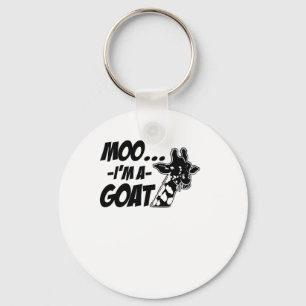 Moo... I'm A Goat Wildlife Zoogoer Funny Giraffe Z Keychain
