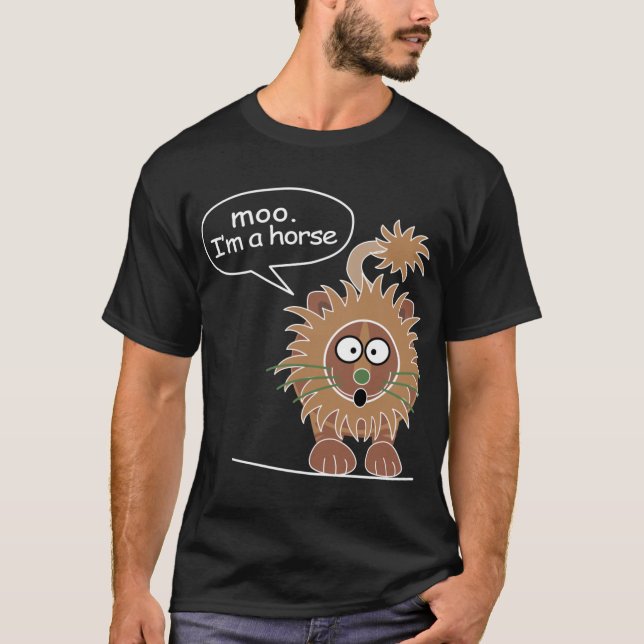 Moo Im a horse family friends family T-Shirt (Front)