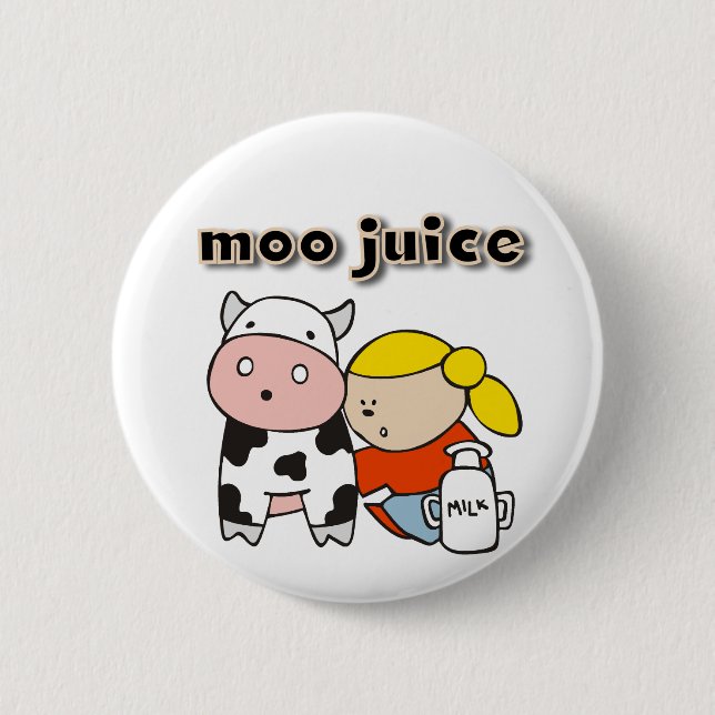 Moo Juice Tshirts and Gifts Button (Front)