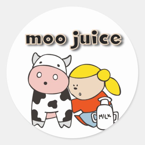 Moo Juice Tshirts and Gifts Classic Round Sticker