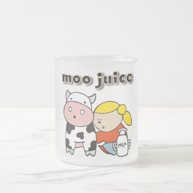 Moo Juice Tshirts and Gifts Frosted Glass Coffee Mug (Center)