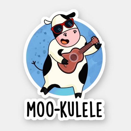 Moo_kulele Funny Ukulele Cow Pun Sticker