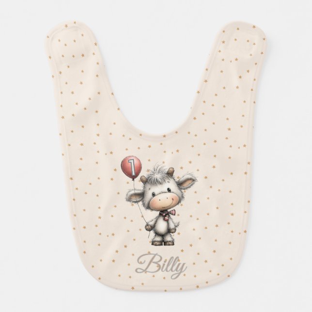 Moo Magic: Age One Edition! Baby Bib (Front)