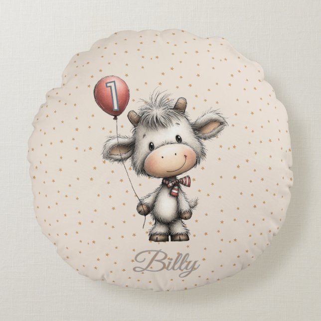 Moo Magic: Age One Edition! Round Pillow (Front)