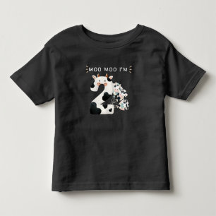 Moo Moo I'm Two 2nd Birthday Funny Cow Sounds Toddler T-shirt
