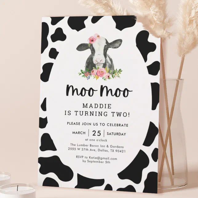 open lace back dress Editable Digital Moo Moo Cowgirl Birthday Party Invitation - Let's Go Girl  - Moo I'm Two - Farm Birthday