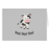 Moo Moo Moo Cute Cartoon Cow (Front Horizontal)