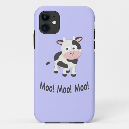 Moo Moo Moo Cute Cartoon Cow iPhone 11 Case