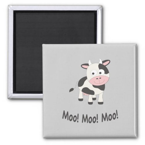 Moo Moo Moo Cute Cartoon Cow Magnet
