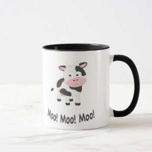 Moo Moo Moo Cute Cartoon Cow Mug