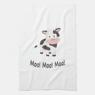 Moo Moo Moo Cute Cartoon Cow Towel