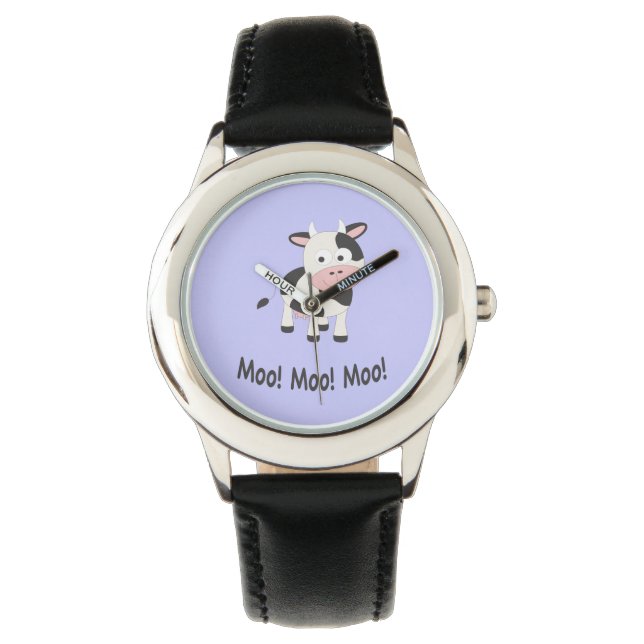 Moo Moo Moo Cute Cartoon Cow Watch (Front)