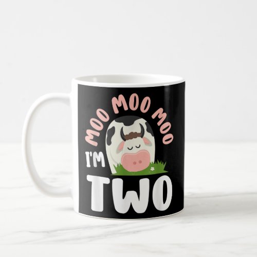 Moo Moo Moo Im Two 2nd Birthday Party Cow Lover F Coffee Mug