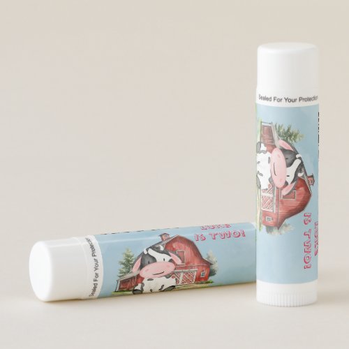 Moo Moo Name Is Two Kids Birthday Party Lip Balm