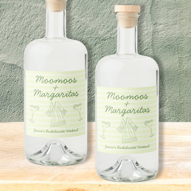 Moo Moos & Margaritas Handwritten Bachelorette Liquor Bottle Label (Moo Moos & Margaritas Handwritten Bachelorette Liquor Bottle Label)