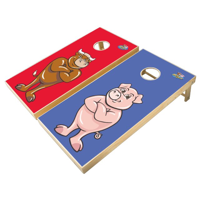 Moo & Oink Cornhole Set (Angled)