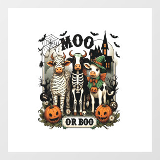 Moo or Boo Halloween Cow Floor Decals