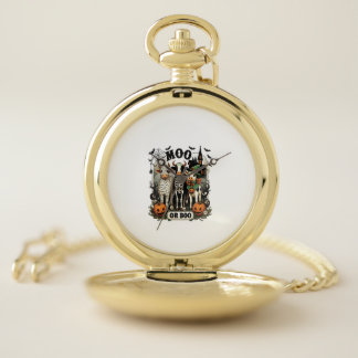 Moo or Boo Halloween Cow Pocket Watch