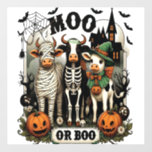 Moo or Boo Halloween Cow Wall Decal