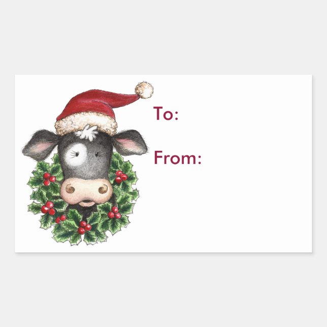 Moo-rry Christmas - Gift Tag (Front)
