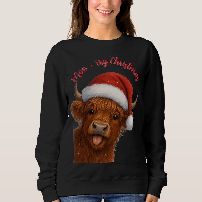 Moo-rry ChristmasT-Shirt Sweatshirt (Front)