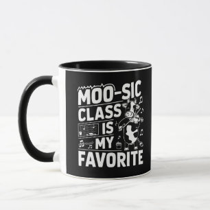 Moo-sic Class is my Favorite Funny Moo Cow School Mug