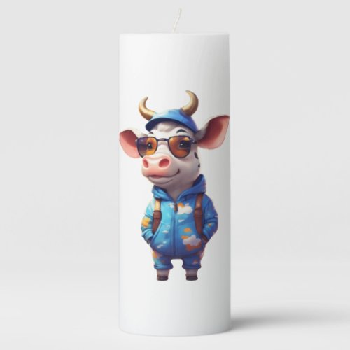 Moo_tiful Creations Cartoon Cow T_Shirt Designs Pillar Candle