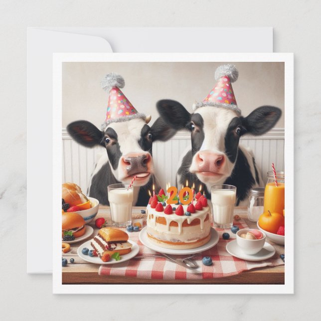 Moo - ve over! Cow birthday, farm birthday invite (Front)