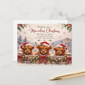 Moo-velous Christmas Card – Highland Cow Christmas