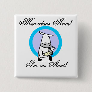 Moo-velous New Aunt Tshirts and Gifts Button