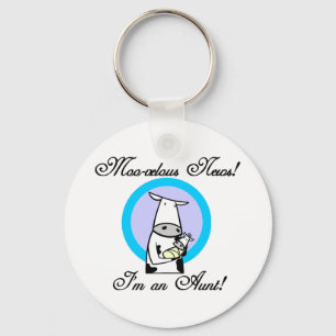 Moo-velous New Aunt Tshirts and Gifts Keychain