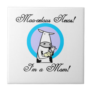 Moo-velous New Mom Gifts Ceramic Tile
