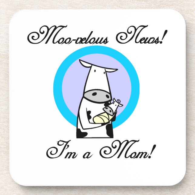 Moo-velous New Mom Gifts Coaster (Front)