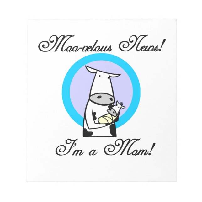 Moo-velous New Mom Gifts Notepad (Front)