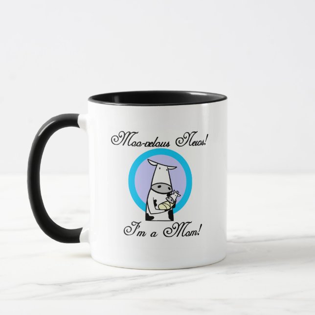 Moo-velous New Mom Tshirts and Gifts Mug (Left)
