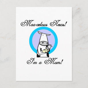 Moo-velous New Mom Tshirts and Gifts Postcard
