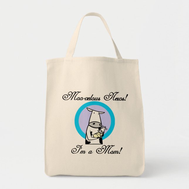 Moo-velous New Mom Tshirts and Gifts Tote Bag (Front)