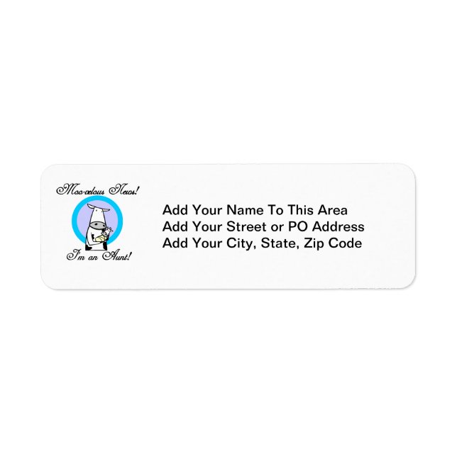 Moo-velous News I'm an Aunt T-shirts and Gifts Label (Front)