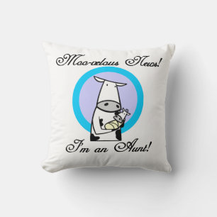 Moo-velous News I'm an Aunt T-shirts and Gifts Throw Pillow