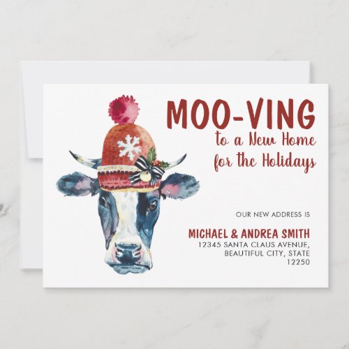 Moo_ving New Home Christmas Cow Holiday Moving Announcement