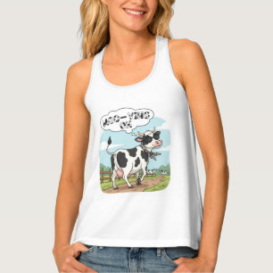 "Moo-ving On" Cow - Funny & Stylish Farm Humor! Tank Top