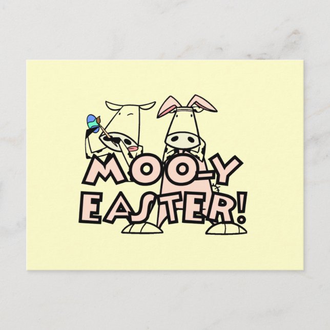 Moo-y Easter T-shirts and Gifts Holiday Postcard (Front)