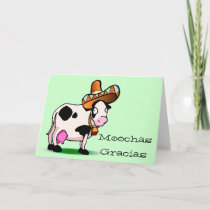 Moochas Gracias Cow Thank you Card