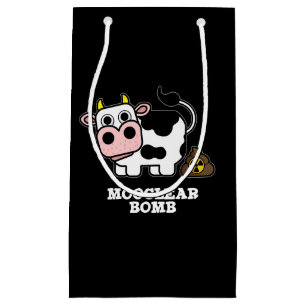Mooclear Bomb Funny Cow Pun Dark BG Small Gift Bag