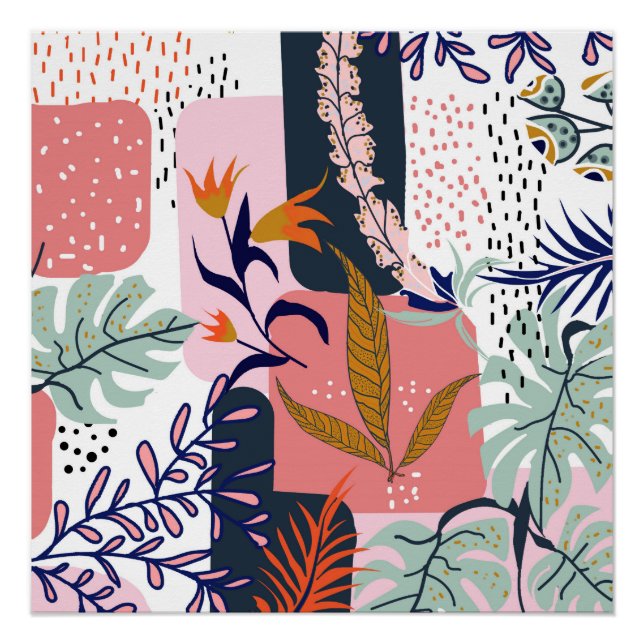 Mood | Abstract Chic Modern Bohemian Painting  Poster (Front)